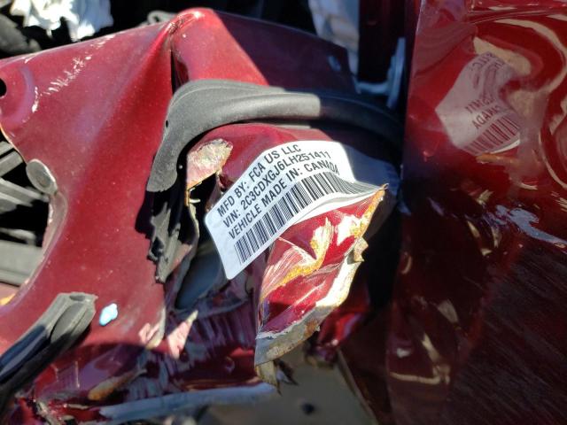 2C3CDXGJ6LH251411 - 2020 DODGE CHARGER SC MAROON photo 10