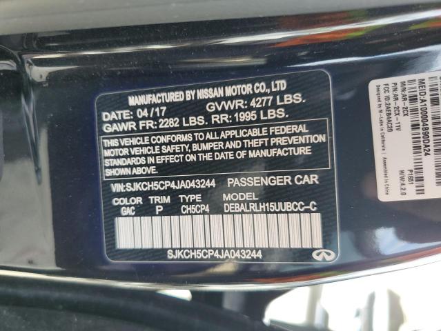 SJKCH5CP4JA043244 - 2018 INFINITI QX30 BASE BLACK photo 10