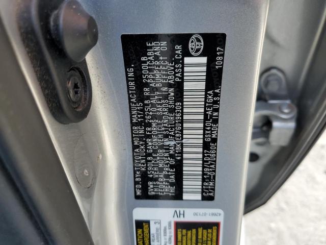 4T1BK1EB7GU196309 - 2016 TOYOTA AVALON XLE SILVER photo 10