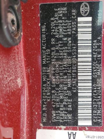 4T1AZ1FB6LU045347 - 2020 TOYOTA AVALON XLE MAROON photo 10