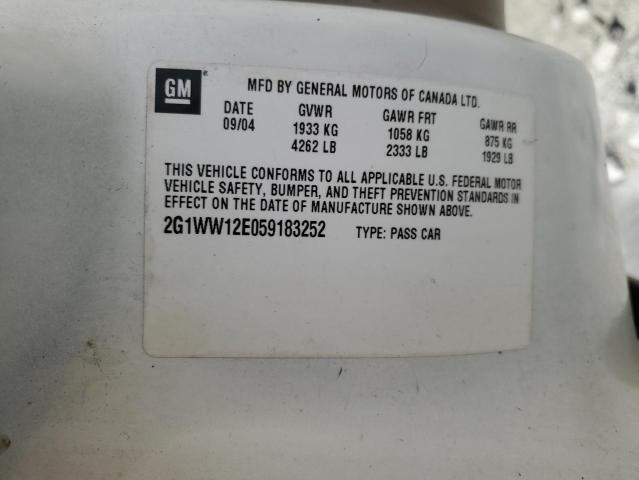 2G1WW12E059183252 - 2005 CHEVROLET MONTE CARL 白色 照片 10