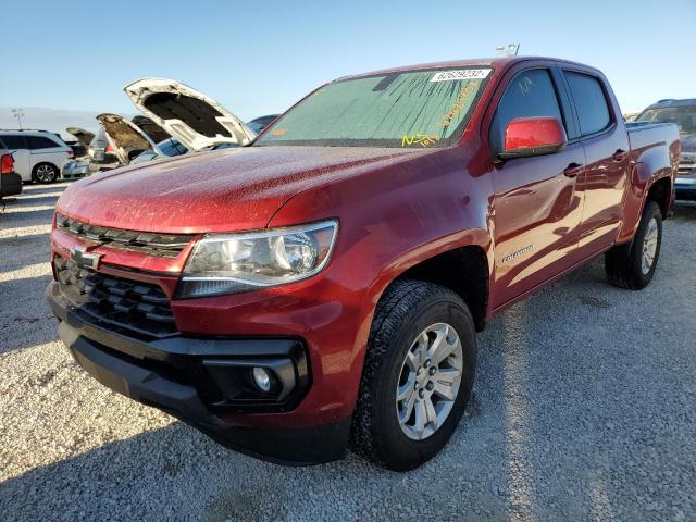 1GCGSCEN5M1125378 - 2021 CHEVROLET COLORADO L RED photo 2