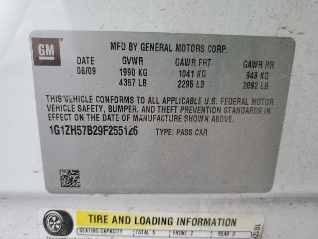 1G1ZH57B29F255126 - 2009 CHEVROLET MALIBU 1LT Weiß Foto 10