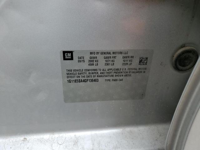 1G11E5SA4GF136463 - 2016 CHEVROLET MALIBU LIM 银色 照片 10