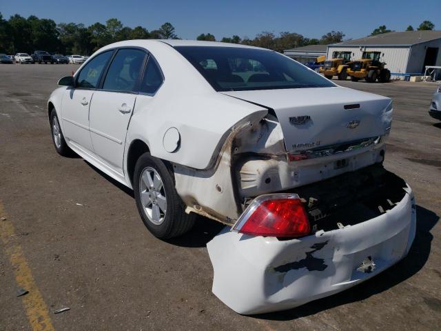 2G1WB5EK2A1159497 - 2010 CHEVROLET IMPALA WHITE photo 3