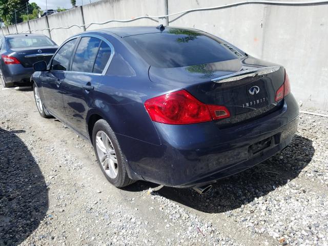 JN1DV6AP8BM603522 - 2011 INFINITI G25 BASE BLUE photo 3