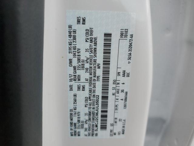 5LMCJ2C96JUL05022 - 2018 LINCOLN MKC SELECT WHITE photo 10