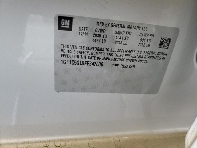 1G11C5SL8FF247880 - 2015 CHEVROLET MALIBU 1LT 银色 照片 10