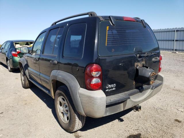 1J4GL48K47W535787 - 2007 JEEP LIBERTY SP BLACK photo 3