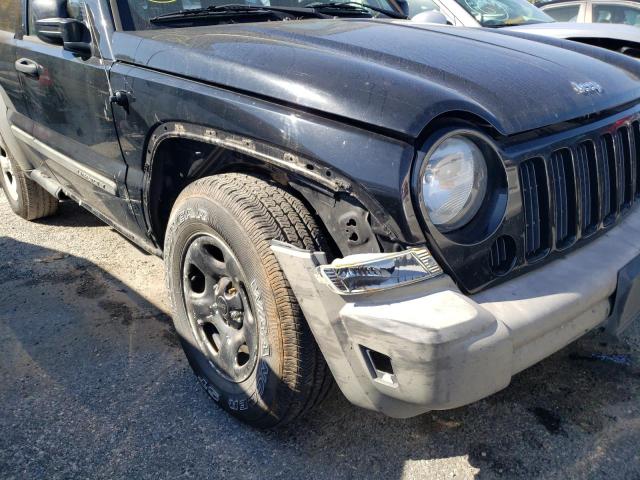 1J4GL48K47W535787 - 2007 JEEP LIBERTY SP BLACK photo 9