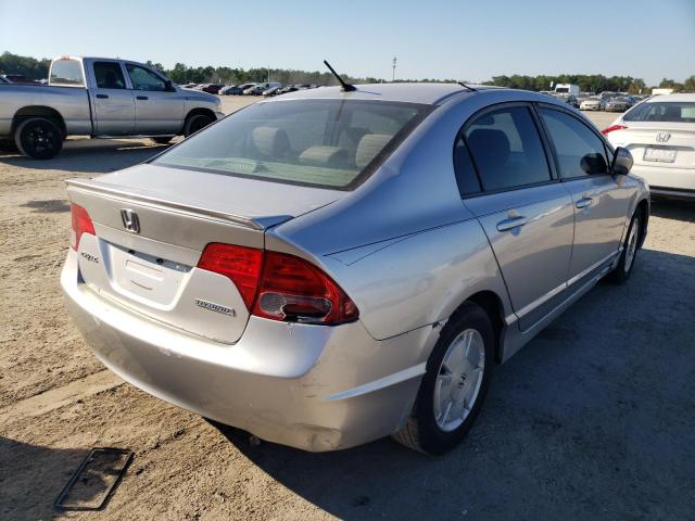 JHMFA36268S015960 - 2008 HONDA CIVIC HYBR SILVER photo 4