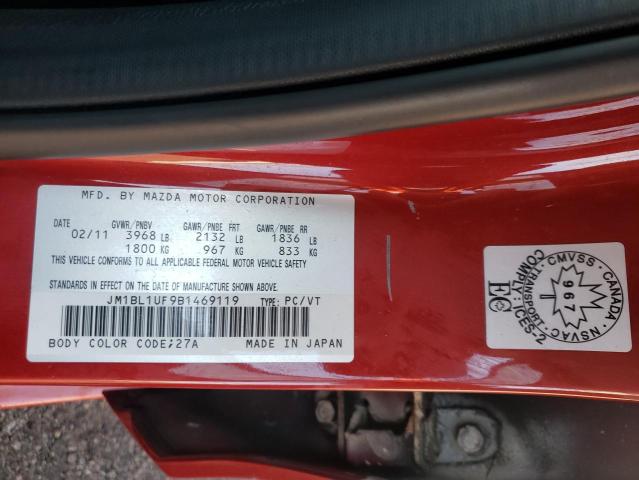 JM1BL1UF9B1469119 - 2011 MAZDA 3 I RED photo 10