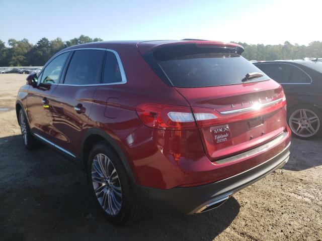 2LMPJ6LR4HBL46989 - 2017 LINCOLN MKX RESERV RED photo 3