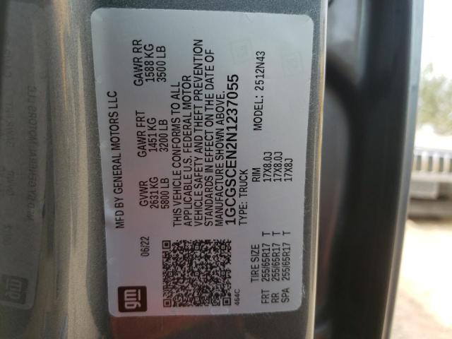 1GCGSCEN2N1237055 - 2022 CHEVROLET COLORADO L GRAY photo 10