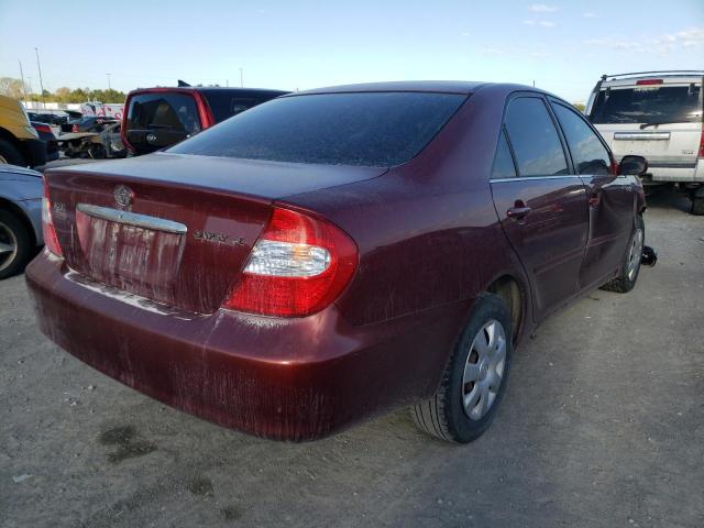 4T1BE32K23U214636 - 2003 TOYOTA CAMRY 4D 2 MAROON photo 4