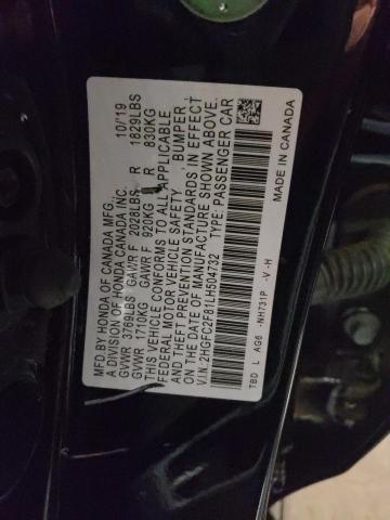 2HGFC2F81LH504732 - 2020 HONDA CIVIC SPOR BLACK photo 10