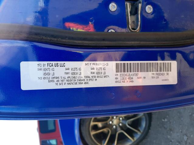 2C3CDXGJ2LH107287 - 2020 DODGE CHARGER SC BLUE photo 10