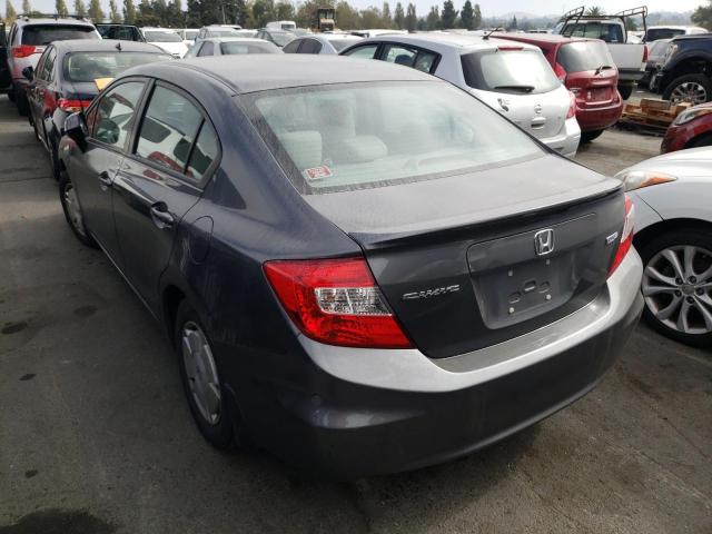 2HGFB2F60CH321548 - 2012 HONDA CIVIC HF GRAY photo 3