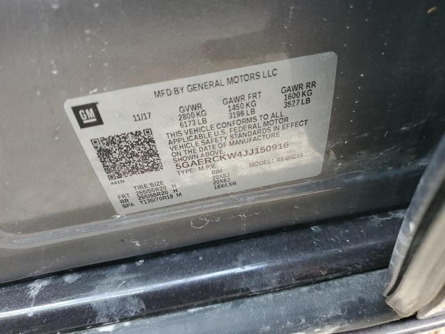 5GAERCKW4JJ150916 - 2018 BUICK ENCLAVE PR GRAY photo 10