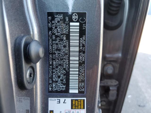 JTDKARFPXJ3084441 - 2018 TOYOTA PRIUS PRIM Graphit Foto 10