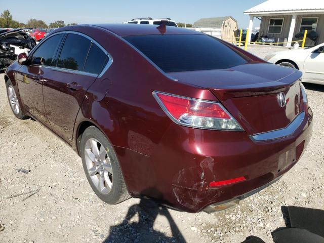 19UUA8F57DA013815 - 2013 ACURA TL TECH MAROON photo 3