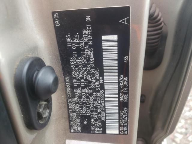 JTEBU17R960082595 - 2006 TOYOTA 4RUNNER LI SILVER photo 10