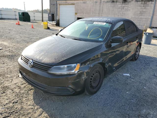 3VW2K7AJ4EM310673 - 2014 VOLKSWAGEN JETTA BASE BLACK photo 2
