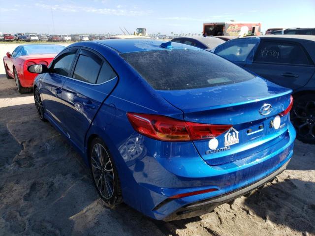 KMHD04LB4JU558641 - 2018 HYUNDAI ELANTRA SP BLUE photo 3