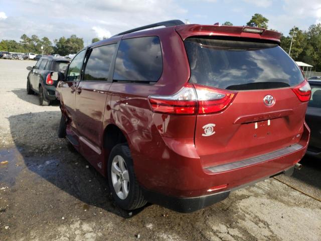 5TDKZ3DC8LS057200 - 2020 TOYOTA SIENNA LE BURGUNDY photo 3