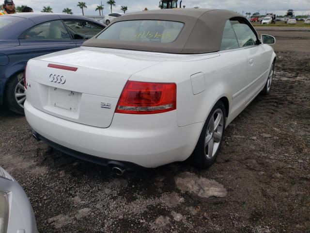 WAUDH48H27K015915 - 2007 AUDI A4 3.2 CAB WHITE photo 4