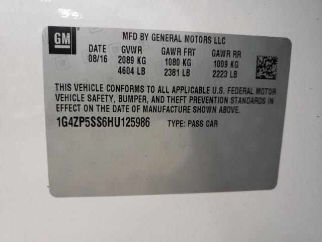 1G4ZP5SS6HU125986 - 2017 BUICK LACROSSE E WHITE photo 10