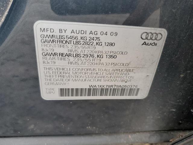 WA1KK78R79A050376 - 2009 AUDI Q5 3.2 GRAY photo 10