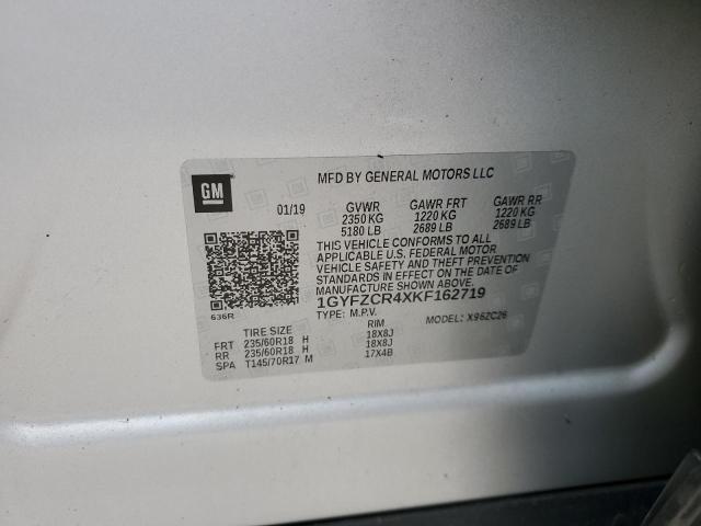 1GYFZCR4XKF162719 - 2019 CADILLAC XT4 PREMIU SILVER photo 10