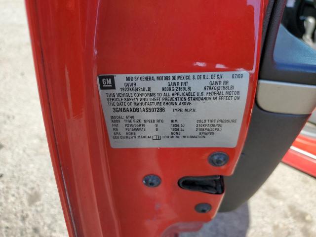 3GNBAADB1AS507286 - 2010 CHEVROLET HHR LS RED photo 10