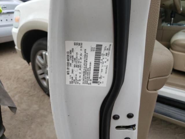 1FMEU7EE1AUB15381 - 2010 FORD EXPLORER E WHITE photo 10