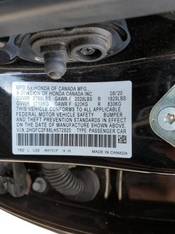 2HGFC2F88LH572820 - 2020 HONDA CIVIC SPOR 黑色 照片 10