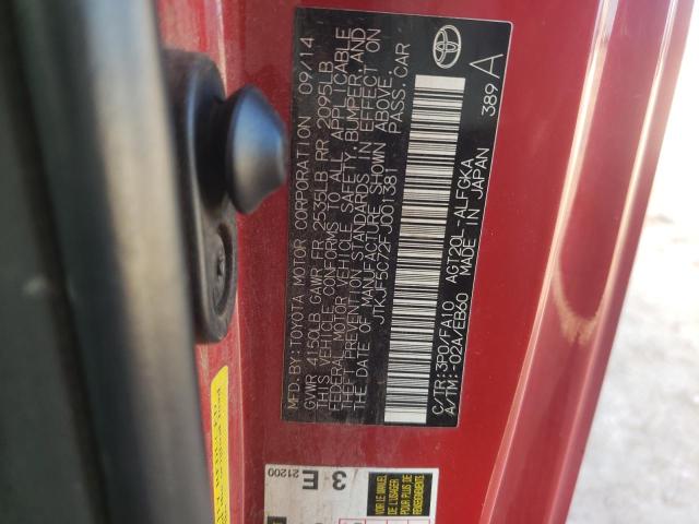 JTKJF5C72FJ001381 - 2015 TOYOTA SCION TC 红色 照片 10