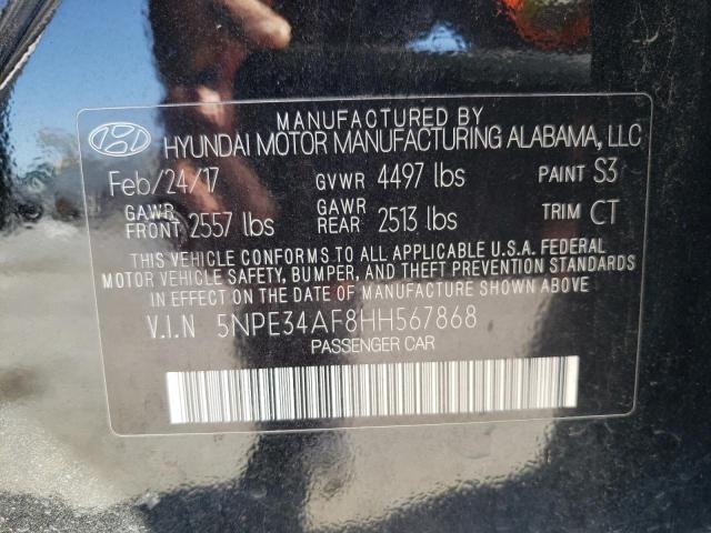 5NPE34AF8HH567868 - 2017 HYUNDAI SONATA SPO BLACK photo 10