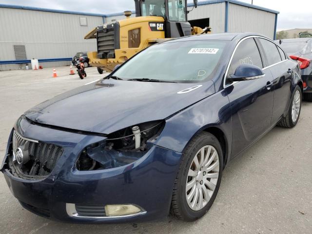 2G4GR5EK0C9142589 - 2012 BUICK REGAL BLUE photo 2
