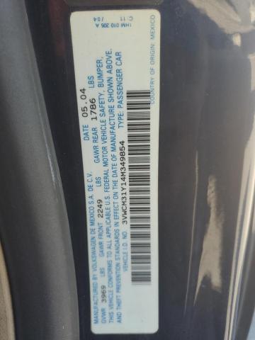 3VWCM31Y14M349854 - 2004 VOLKSWAGEN NEW BEETLE 蓝色 照片 10