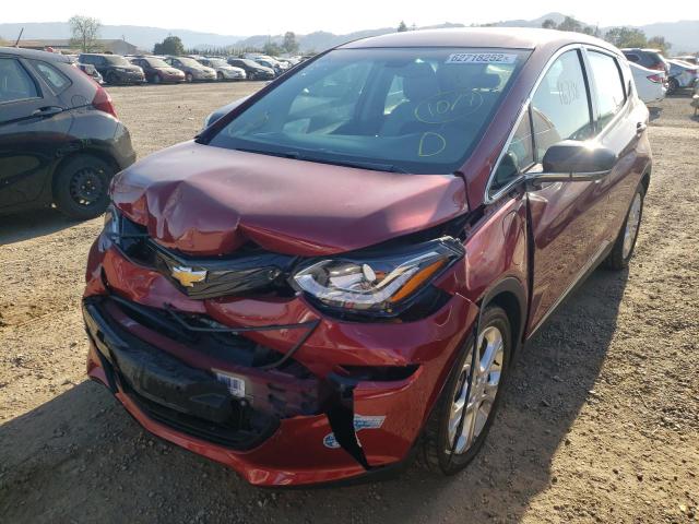 1G1FY6S08M4107985 - 2021 CHEVROLET BOLT EV LT RED photo 2