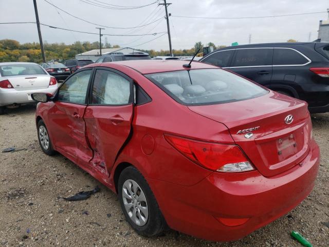 KMHCT4AE4GU064319 - 2016 HYUNDAI ACCENT RED photo 3