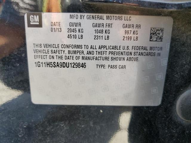 1G11H5SA9DU129846 - 2013 CHEVROLET MALIBU LTZ შავი ფოტო 10