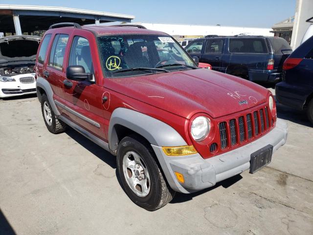 1J4GK48K95W651230 - 2005 JEEP LIBERTY SP RED photo 1