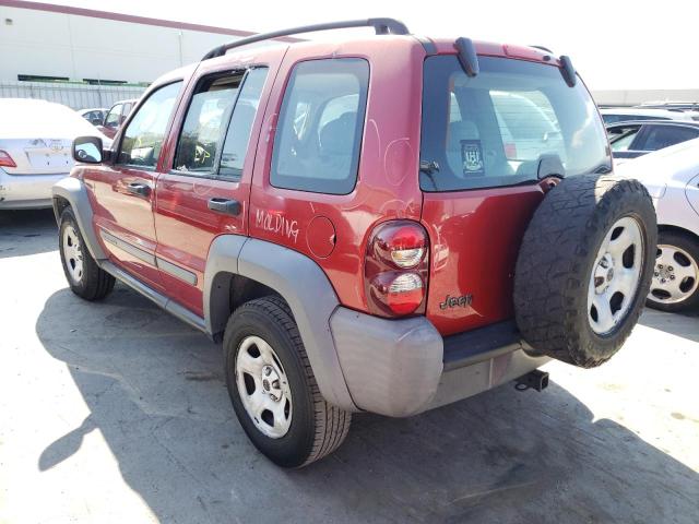 1J4GK48K95W651230 - 2005 JEEP LIBERTY SP RED photo 3