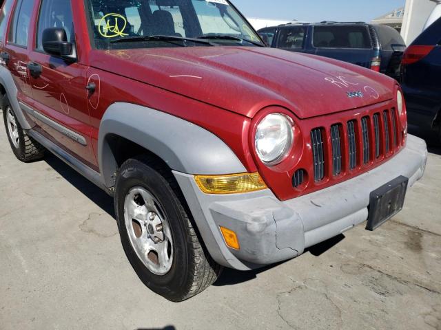 1J4GK48K95W651230 - 2005 JEEP LIBERTY SP RED photo 9