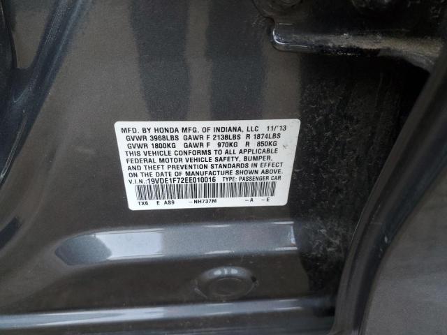 19VDE1F72EE010016 - 2014 ACURA ILX 20 TEC CHARCOAL photo 10