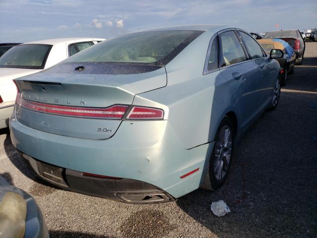 3LN6L2LU1ER824197 - 2014 LINCOLN MKZ HYBRID BLUE photo 4