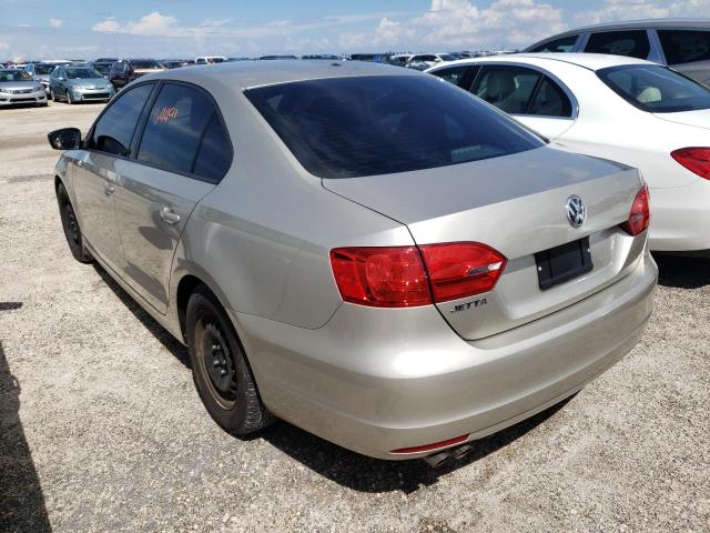 3VW2K7AJ0EM251203 - 2014 VOLKSWAGEN JETTA BASE GRAY photo 3