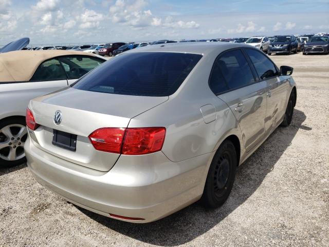 3VW2K7AJ0EM251203 - 2014 VOLKSWAGEN JETTA BASE GRAY photo 4